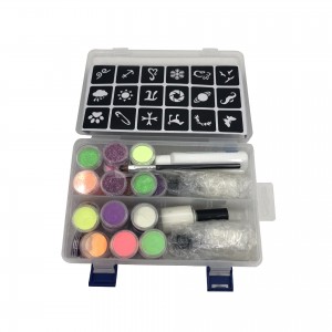 Nail Art Glitter/3D Luminous Powder/Tattoo Sticker Set