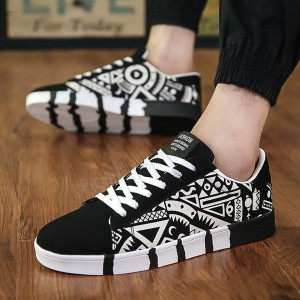 Custom Fashion Casual Hand Painted Canvas Shoes For Men