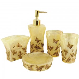 3D Butterfly 5 Piece Bathroom Accessory Set