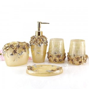 Romantic Estate Resin 5 Piece Bathroom Accessory Set