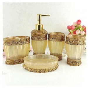 Palace Style Resin 5 Piece Bathroom Accessory Set